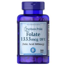 Придбати - Folate 1333mcg DFE (Folic Acid 800 mcg) - 500 tabs, image , характеристики, відгуки