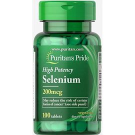 Придбати Вітамінно-мінеральний комплекс Selenium 200mg -100tabs - Puritans Pride, image , характеристики, відгуки