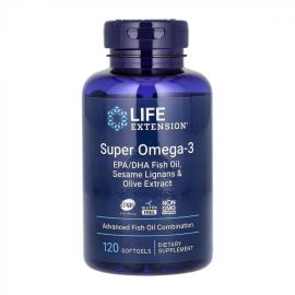 Придбати Super Omega-3 EPA/DHA Fish Oil Sesame Lignans & Olive Extract - 120 softgels, image , характеристики, відгуки
