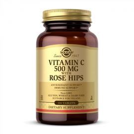 Придбати Vitamin C 500mg with Rose Hips - 100 tabs, image , характеристики, відгуки