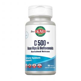 Придбати C 500 + Rose Hips & Bioflavonioids Sustained Release - 100 tabs, image , характеристики, відгуки