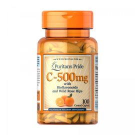 Придбати Vitamin C-500 mg with Rose Hips Time Release - 100 caps, image , характеристики, відгуки