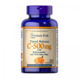 Придбати Vitamin C-500 mg with Rose Hips Time Release - 250 caps, image , характеристики, відгуки