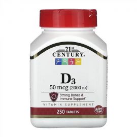 Купить D3 50 mcg (2000 IU) - 250 tabs, фото , характеристики, отзывы