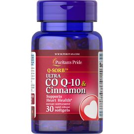 Купить Ultra Q-SORB™ Co Q-10 200 mg Cinnamon 1000mg - 30softgels, фото , характеристики, отзывы