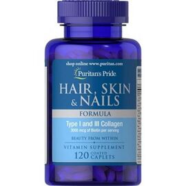 Купить - Витамины для волос, кожи и ногтей Hair Skin Nails One Per Day Formula - 60caps - Puritans Pride, фото , характеристики, отзывы