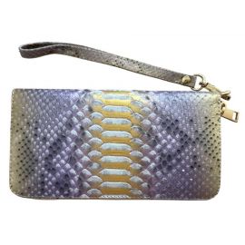 Купить Гаманець портмоне із знімною ручкою Ekzotic leather із натуральної шкіри пітона Сіро- жовтий (snw35_1), фото , характеристики, отзывы