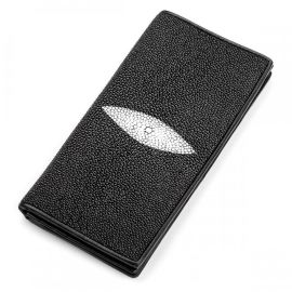 Купить Портмоне мужское Ekzotic Leather  из натуральной кожи морского ската Черное, фото , характеристики, отзывы