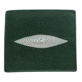 Придбати Гаманець портмоне чоловічий із натуральної шкіри морського ската зелений, image , характеристики, відгуки
