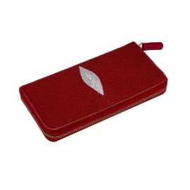 Купить Кошелек из кожи ската красный винный, фото , характеристики, отзывы