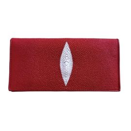 Купить Вертикальне портмоне жіноче Ekzotic leather (stw6) червоне із натуральної шкіри ската, фото , характеристики, отзывы
