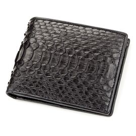 Купить - Портмоне Ekzotic Leather из натуральной кожи питона Черное, фото , характеристики, отзывы