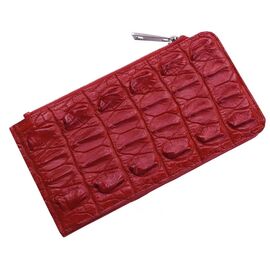 Купить Кошелек визитница из кожи крокодила на молнии Ekzotic Leather Красный (cw 85), фото , характеристики, отзывы
