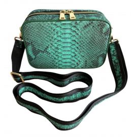 Придбати Сумка кросбоді жіноча зі шкіри пітона зелена бірюзова Ekzotic leather (snc04), image , характеристики, відгуки