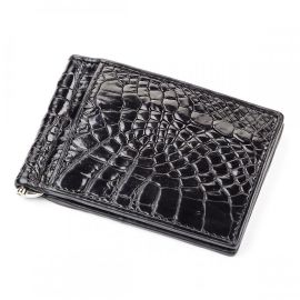 Купить Зажим Ekzotic Leather  из натуральной кожи крокодила Черный (cc 05), фото , характеристики, отзывы