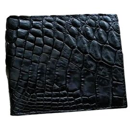 Придбати Затискач для купюр грошей із натуральної шкіри крокодила чорний, image , характеристики, відгуки