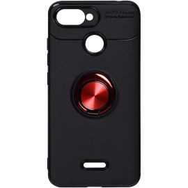 Купить Чехол-накладка TOTO Car Magnetic Ring TPU Case Xiaomi Redmi 6A Black/Red, фото , характеристики, отзывы