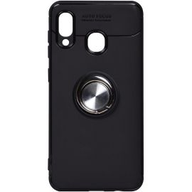Придбати Чехол-накладка TOTO Car Magnetic Ring TPU Case Samsung Galaxy A20/A30 Black/Silver, image , характеристики, відгуки