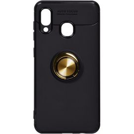 Придбати Чехол-накладка TOTO Car Magnetic Ring TPU Case Samsung Galaxy A20/A30 Black/Gold, image , характеристики, відгуки