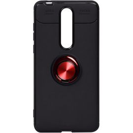 Придбати Чехол-накладка TOTO Car Magnetic Ring TPU Case Nokia 3.1 Plus Black/Red, image , характеристики, відгуки