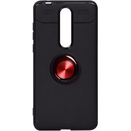 Купить Чехол-накладка TOTO Car Magnetic Ring TPU Case Nokia 3.1 Plus Black/Red, фото , характеристики, отзывы