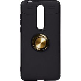 Купить Чехол-накладка TOTO Car Magnetic Ring TPU Case Nokia 3.1 Plus Black/Gold, фото , характеристики, отзывы