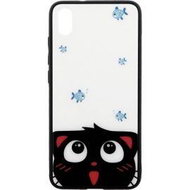 Купить Чехол-накладка TOTO Cartoon Print Glass Case Xiaomi Redmi 7A Cat and fish, фото , характеристики, отзывы