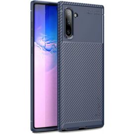 Купить Чехол-накладка Ipaky Carbon Fiber Series/Soft TPU Case Samsung Galaxy Note 10 Navy Blue, фото , характеристики, отзывы