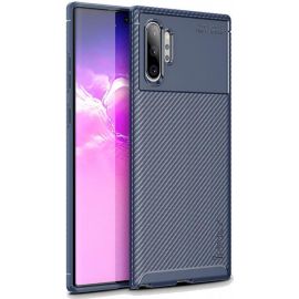 Купить Чехол-накладка Ipaky Carbon Fiber Series/Soft TPU Case Samsung Galaxy Note 10+ Navy Blue, фото , характеристики, отзывы