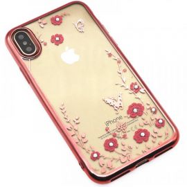 Придбати Чехол-накладка TOTO TPU electroplating edge with flower pattern iPhone X Rose Gold, image , характеристики, відгуки