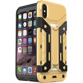 Придбати Чехол-накладка TOTO With Card insert function Amor Back Cover case iPhone X Gold, image , характеристики, відгуки