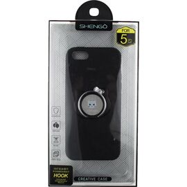 Придбати Чехол-накладка SHENGO Soft-touch holder TPU Case iPhone 5/5S/SE Black, image , характеристики, відгуки