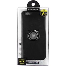 Придбати Чехол-накладка SHENGO Soft-touch holder TPU Case iPhone 6 Plus/6S Plus Black, image , характеристики, відгуки