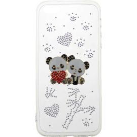 Придбати Чехол-накладка TOTO TPU case with stones iPhone SE/5/5S Panda Transparent, image , характеристики, відгуки