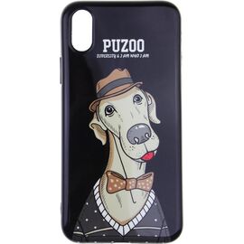 Придбати Чехол-накладка PUZOO TPU Glossy Shiny Powder Art dog iPhone X Black Bean, image , характеристики, відгуки