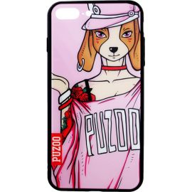 Купить Чехол-накладка PUZOO Glass Printing with TPU Yuppie iPhone 7 Plus /8 Plus Annie Pink, фото , характеристики, отзывы