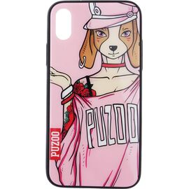 Придбати Чехол-накладка PUZOO Glass Printing with TPU Yuppie iPhone X Annie Pink, image , характеристики, відгуки