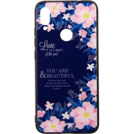 Придбати Чехол-накладка TOTO Glass Fashionable Case Xiaomi Redmi Note 7 Flower on Blue, image , характеристики, відгуки