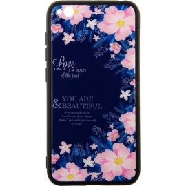 Купить Чехол-накладка TOTO Glass Fashionable Case Xiaomi Redmi Go Flower on Blue, фото , характеристики, отзывы