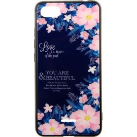 Купить Чехол-накладка TOTO Glass Fashionable Case Xiaomi Redmi 6A Flower on Blue, фото , характеристики, отзывы