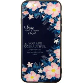 Купить Чехол-накладка TOTO Glass Fashionable Case Apple iPhone 6/6S Flower on Blue, фото , характеристики, отзывы