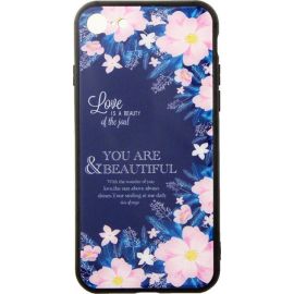 Купить Чехол-накладка TOTO Glass Fashionable Case Apple iPhone 7/8/SE 2020 Flower on Blue, фото , характеристики, отзывы