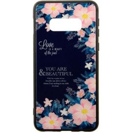 Придбати Чехол-накладка TOTO Glass Fashionable Case Samsung Galaxy S10e Flower on Blue, image , характеристики, відгуки