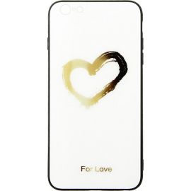 Купить Чехол-накладка TOTO Glass Fashionable Case Apple iPhone 6 Plus/6S Plus Heart on White, фото , характеристики, отзывы