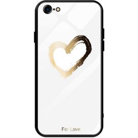 Купить Чехол-накладка TOTO Glass Fashionable Case Apple iPhone 7/8/SE 2020 Heart on White, фото , характеристики, отзывы