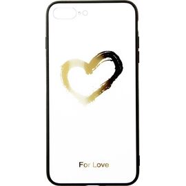 Купить Чехол-накладка TOTO Glass Fashionable Case Apple iPhone 7 Plus/8 plus Heart on White, фото , характеристики, отзывы