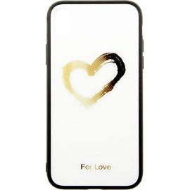 Купить Чехол-накладка TOTO Glass Fashionable Case Apple iPhone XR Heart on White, фото , характеристики, отзывы
