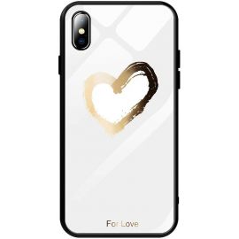 Придбати Чехол-накладка TOTO Glass Fashionable Case Apple iPhone XS Max Heart on White, image , характеристики, відгуки