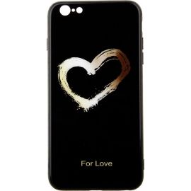 Придбати Чехол-накладка TOTO Glass Fashionable Case Apple iPhone 6 Plus/6S Plus Heart on Black, image , характеристики, відгуки