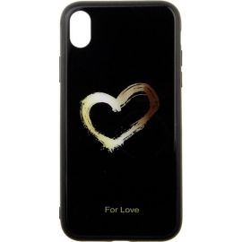 Придбати Чехол-накладка TOTO Glass Fashionable Case Apple iPhone XR Heart on Black, image , характеристики, відгуки